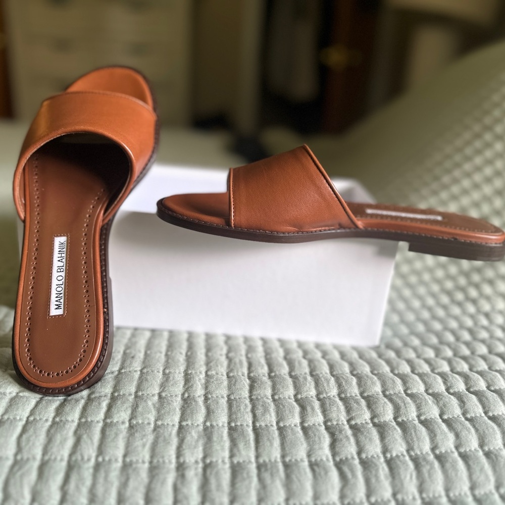 Manolo Blahnik Safinanu slides US sz 9